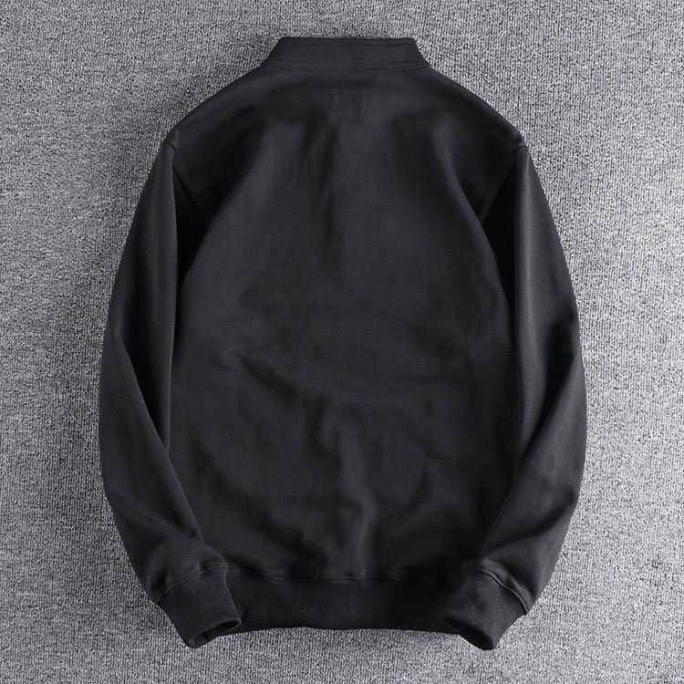 Half-open Stand-collar Pullover Sweater Men's Thick Knitted Terry Casual Warm and Comfortable Jacket