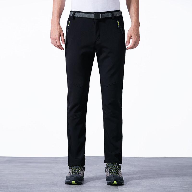 Fall/winter Thickened Assault Pants Men Plus Velvet Thickened Waterproof and Windproof Outdoor Hiking Pants Stretch Fleece Ski Pants