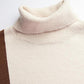 Turtleneck Color-blocking Split Sweater Women Autumn  Winter Women's Clothing Loose-fitting All-match Bottoming Sweater