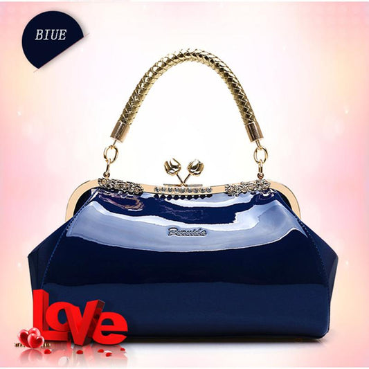 Ladies Shiny Leather Bag Handbag Fashion Shoulder Bag Diagonal Women's Bag Wedding Bag