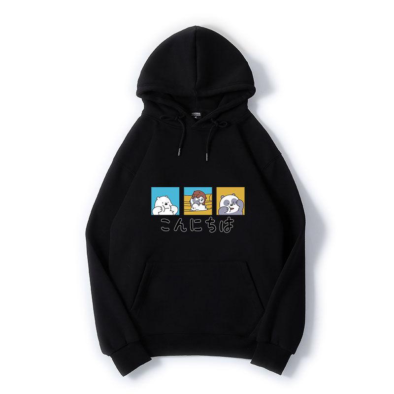 Winter Warm and Comfortable Printed Hooded Men's and Women's Jackets Men's Loose Couples Hedging and Fleece Tops