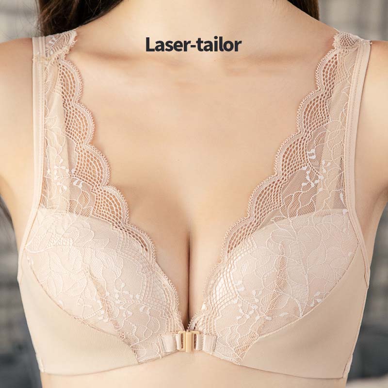 Gather The Upper Thin Lower Thick Cup Sexy Lace No Steel Ring To Close The Auxiliary Breast To Adjust The Shape Comfortable Light and Breathable Bra