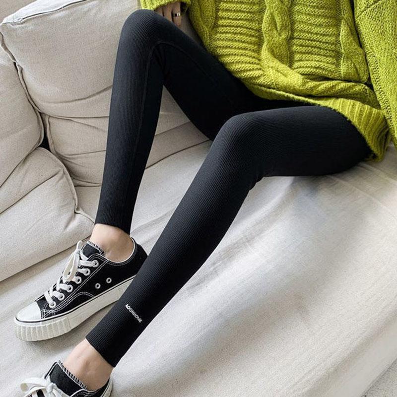 Leggings Women's Winter Stovepipe Trousers Women Wear High Waist Thin Fleece Warm Pants