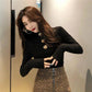Fashion Sweater Women's Button Design Autumn and Winter Wild Slim Bottoming Sweater