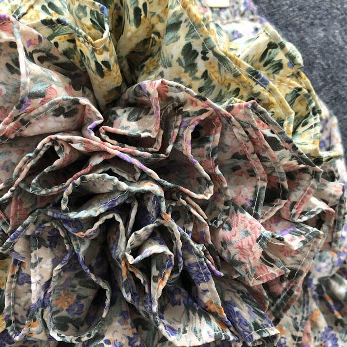 Female Simple Elastic Waist Short Vintage Holiday Skirt Slim Elegant Streetwear Floral Print A-line Miniskirt