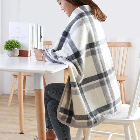 Multifunctional Flannel Blanket Anti-static Multifunctional Plaid Printing Cloak blanket for Office Home