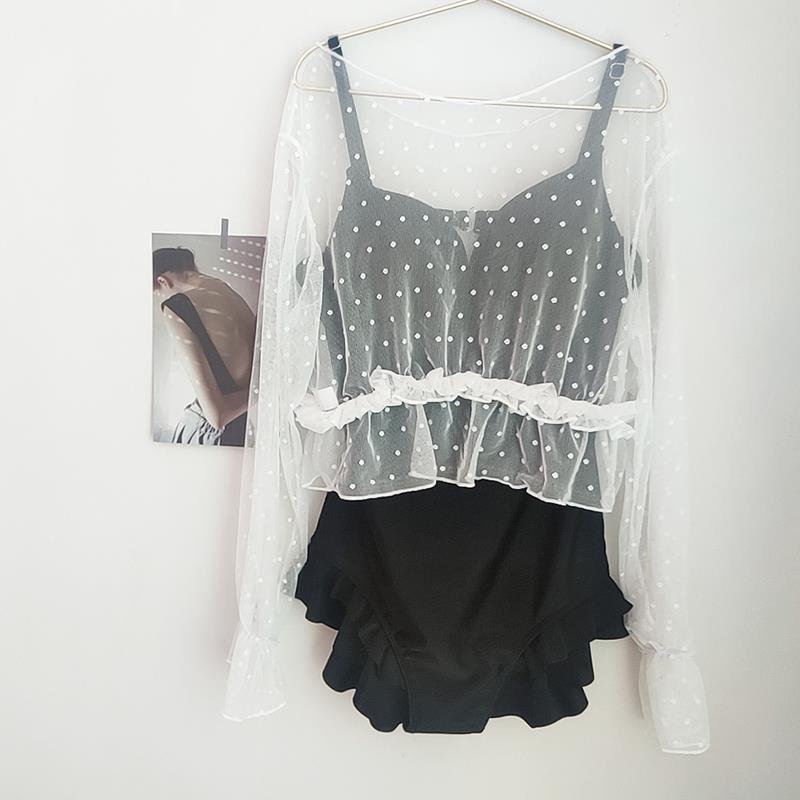 Swimsuit Women's Belly Slimming One-piece Blouse Two-piece Vacation Beach Swimwear Sweet and Cute One-piece Swimsuit