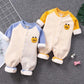 Autumn and Winter Baby Jumpsuit 0 To 6 Months Old Baby Khaki Clothes with Plush Thickened Climbing Clothes Warm Clothes for Newborn Children