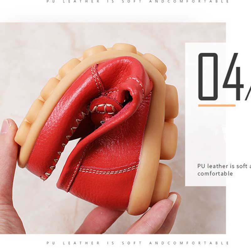 Spring and Autumn Soft Bottom Mother Shoes Beef Tendon Bottom Women's Shoes Flat Beanie Shoes Non-slip Comfortable Shoes