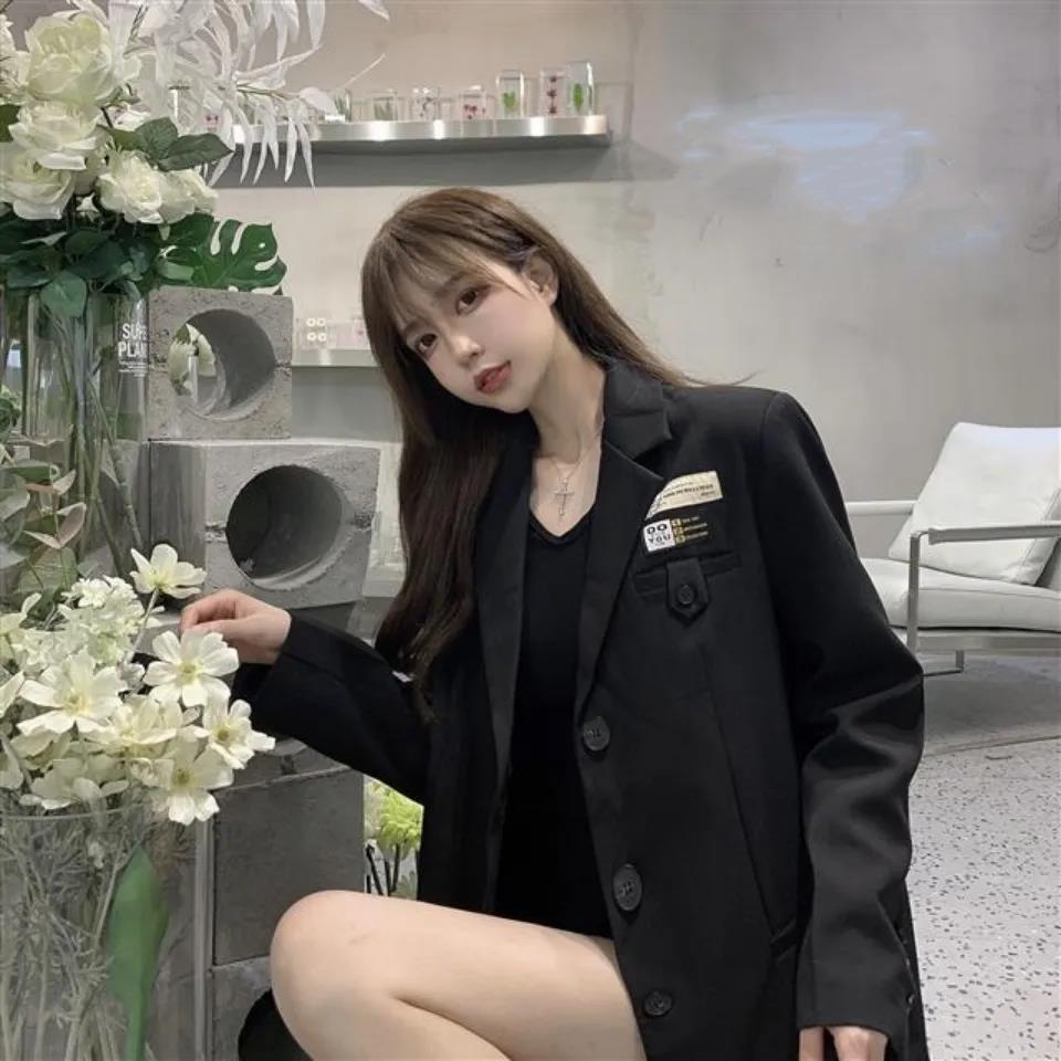 Women Casual All-match Tops Casual Fashion Suits Ladies Blazers Basic Work Clothes Loose Jackets Solid Color Formal Blazers
