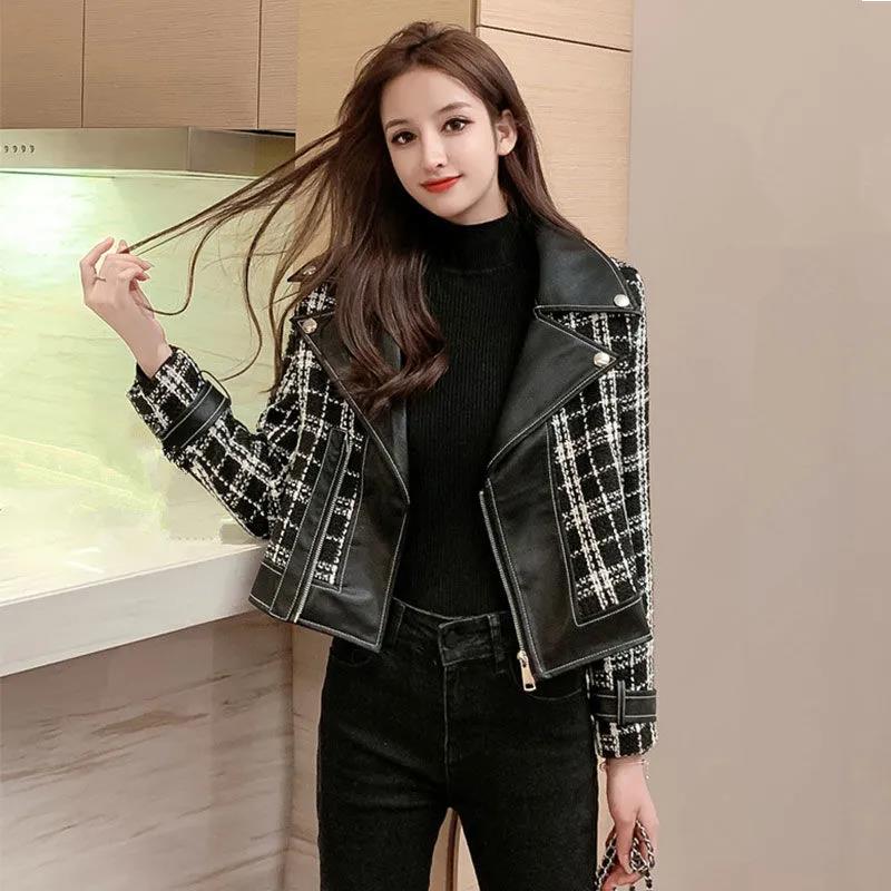 Jacket Women's Spring and Autumn Women's Korean Style Stitching Slim Slim Design Suit
