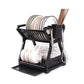 Double-layer Kitchen Dish Bowl Draining Storage Rack Basket with Chopstick Cage