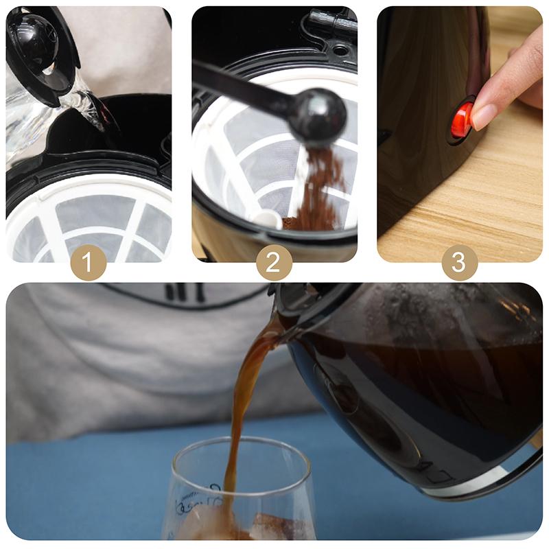 Automatic Coffee Machine Portable Electric Coffee Maker Brewing American Coffee Machine Household Type Drip Coffee Machine Teapot