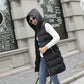 Winter Ladies Hooded Down Vest Jacket Fashion Glossy Down Cotton Sleeveless Jacket Thicken Warm Winter Vest