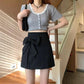 Bow Knot High Waist Slim Skirt Women's Summer A-line Skirt Casual All-match Short Skirt