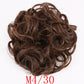 Girls Curly Scrunchie Chignon Rubber Band Multicolor Synthetic Hair Ring Wrap on Messy Bun Ponytails