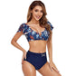 Bikini Sexy Swimsuit Women's High Waist Ruffle Split Swimsuit