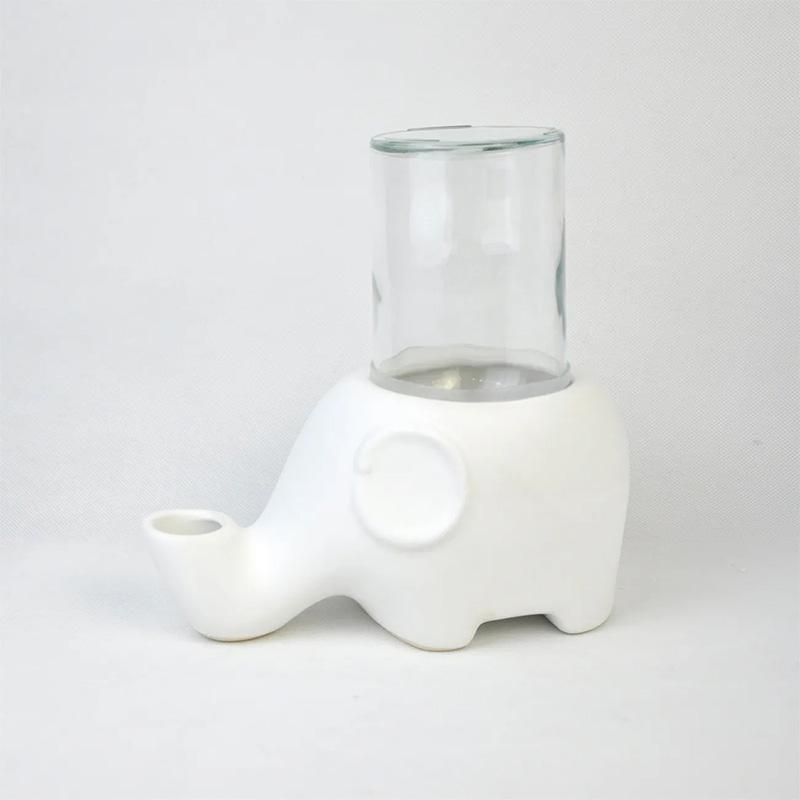 Cat Not Wet Chin Elephant Drinking Fountain Garfield Big Face Cat Drinking Bowl Anti-tipping and Anti-moisture Ceramics Watering Bowl