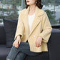 Autumn and Winter Fashion Knitted Cardigan Long Sleeve Lapel Thick Sweater Korean Plaid Jacket