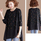 Women Casual Long Sleeve Round Neck printing T-Shirt Fall Vintage Loose Tee Tops Pullover