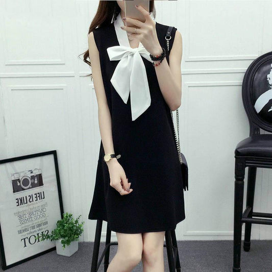 Dress Large Size Women's Chiffon Bow Long Loose Thin Sleeveless A Word Vest Skirt Summer