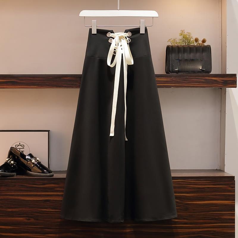 Autumn and Winter Waist Slimming Sweater Set Square Neck Long-sleeved Sweater + French Skirt Two-piece Women's Temperament Suit