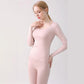 Women Long Sleeve Thermal Underwear Women Winter Tight Suit Sexy Pajamas Autumn Spring Windproof Soft Lining High Elasticity Comfortable Breathable