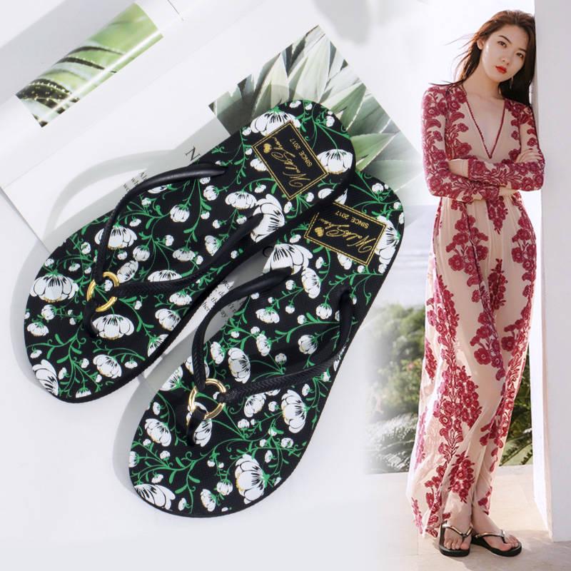 Women Summer Flip Flops Home Shoes Beach Peep Toe Sandals Slips Sandals Slipper Outdoor Flip-flops