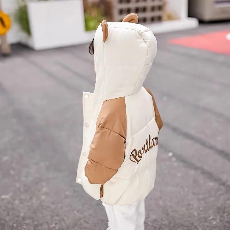 Winter Children's Down Jacket White Duck Down Wash-free Thickened Small Ears Boys and Girls Middle and Small Children Baby Warm Jacket