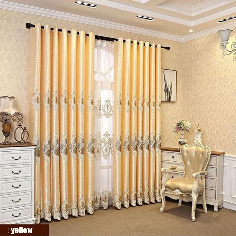 1/2pcs Luxury European-style Embroidered Thick Curtains for Living Room Balcony Bedroom Two-layer Blackout Curtain