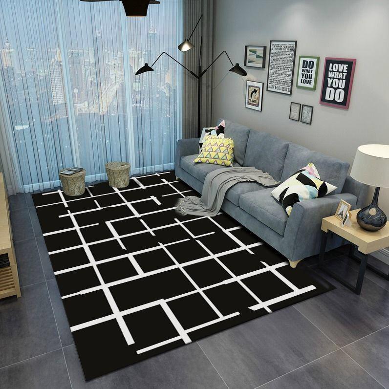 Modern Nordic Living Room Carpet Anti-Slip Soft Kids Room Carpets Area Rugs Bedroom Large Mats