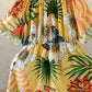 Girls Printed Sweet Chiffon Dress Waist 1-7 Years Old Lady Princess Skirt Loose A-line Skirt Fabric Light and Breathable