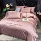 Embroidered Solid Color Bed Sheets and Pillowcases Simple Bedding Loka Cotton Bed Four-piece Set