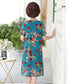 Chiffon Dress Loose Large Size Short Sleeve Summer Middle-aged Women's Dress