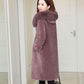 Real Fox Fur Collar Particle Sheep Shearing Female Mid-length Fur with Haining Fur Thickening Warm Jacket