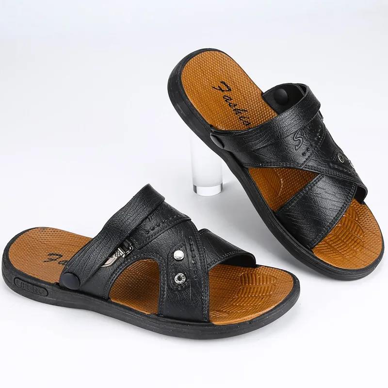 Summer Waterproof Non-slip Beach Shoes Men's Dual-use Large Size Sandals and Slippers
