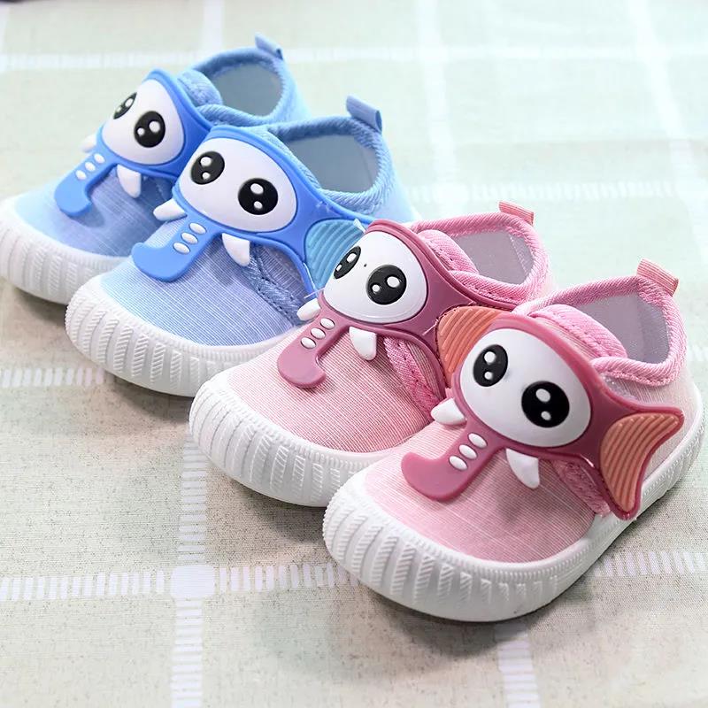 Spring Summer Baby Walking Single Shoes Soft Sole Breathable Cloth Baby Shoes Antiskid Casual Cute Cartoon Shoes
