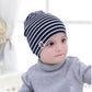 Double-layer Cotton Hats for Babys Solid Color Striped Beanie Hat Newborn Baby Spring Autumn Hat Soft Skin-friendly Sleep Cap