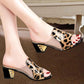 Women's Summer Mid-heel Non-slip Slippers Thick Heel Outer Sandals