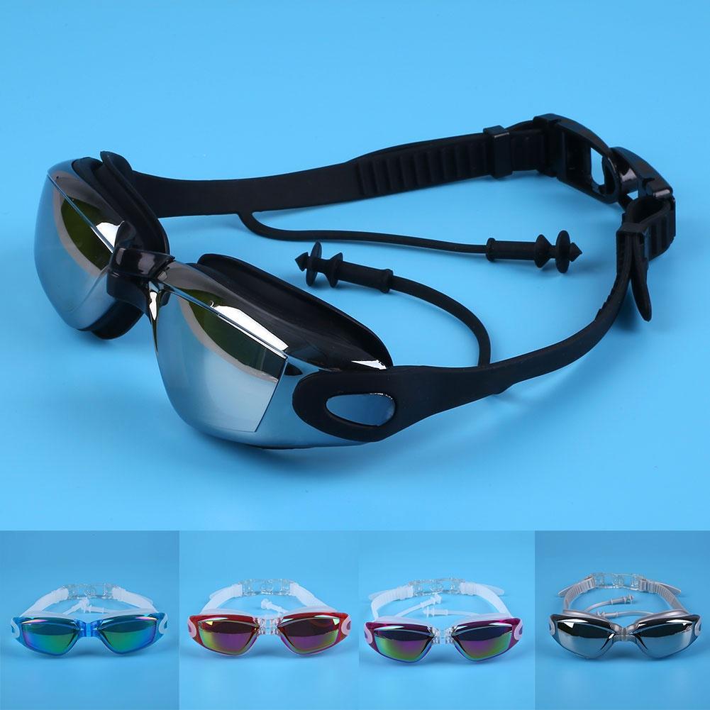 WTEMPO Adult Anti-Fog Swim Goggles Men Women UV Protection Swimming Earplugs Glasses