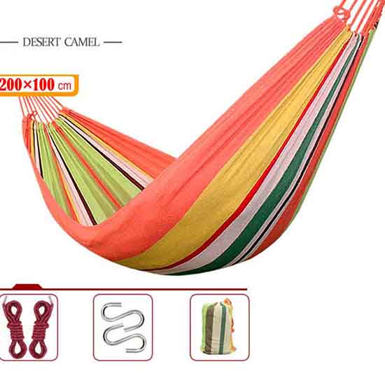 Canvas Hammock Outdoor Adult Single Anti-Rollover Indoor and Outdoor Balcony Swing Chair