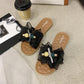 Women's Summer Indoor Flat Slippers Bow Outer Wear Anti-skid Slippers
