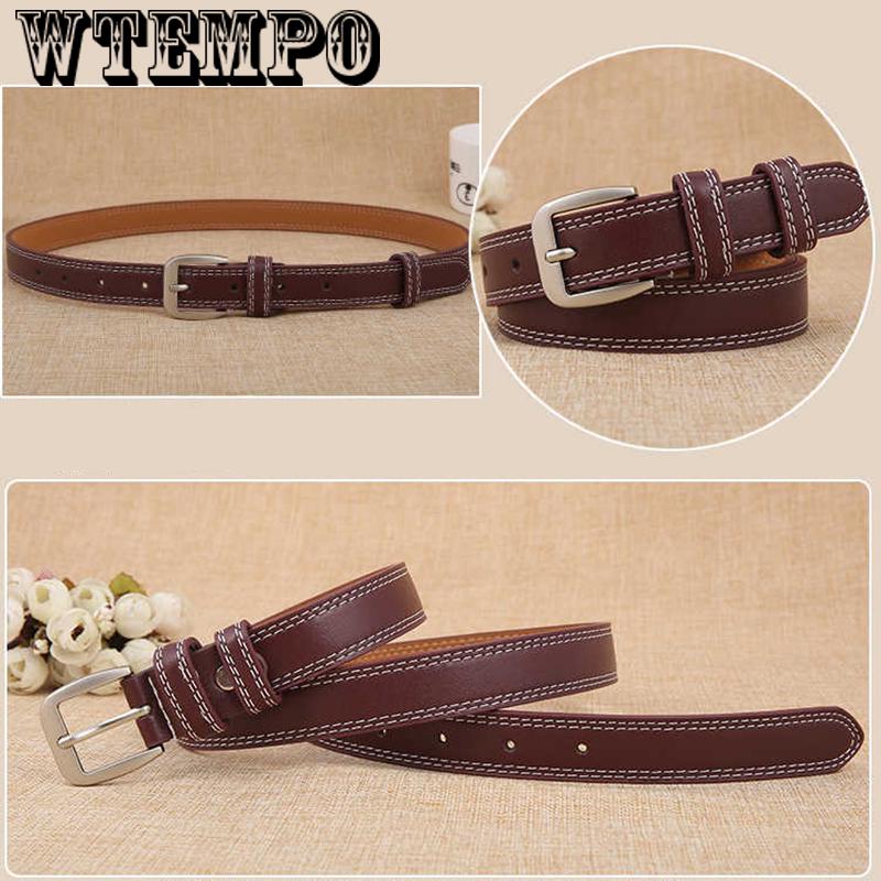 Fashion Adult Paint Leather Belts For Women Dress High Quality Female Belt Thin Skinny Waist