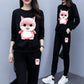 Suit Solid Color Western Style Sports and Leisure Suit Women's Spring and Autumn Fashion Loose Sweater Two-piece Suit