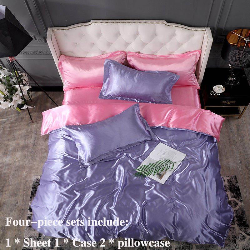 Ice Silk Four-sector Four Seasons Universal Bedding Simple Silk Clothing Skin Naked 1.8 M 2 Meter Bed Bedding Set