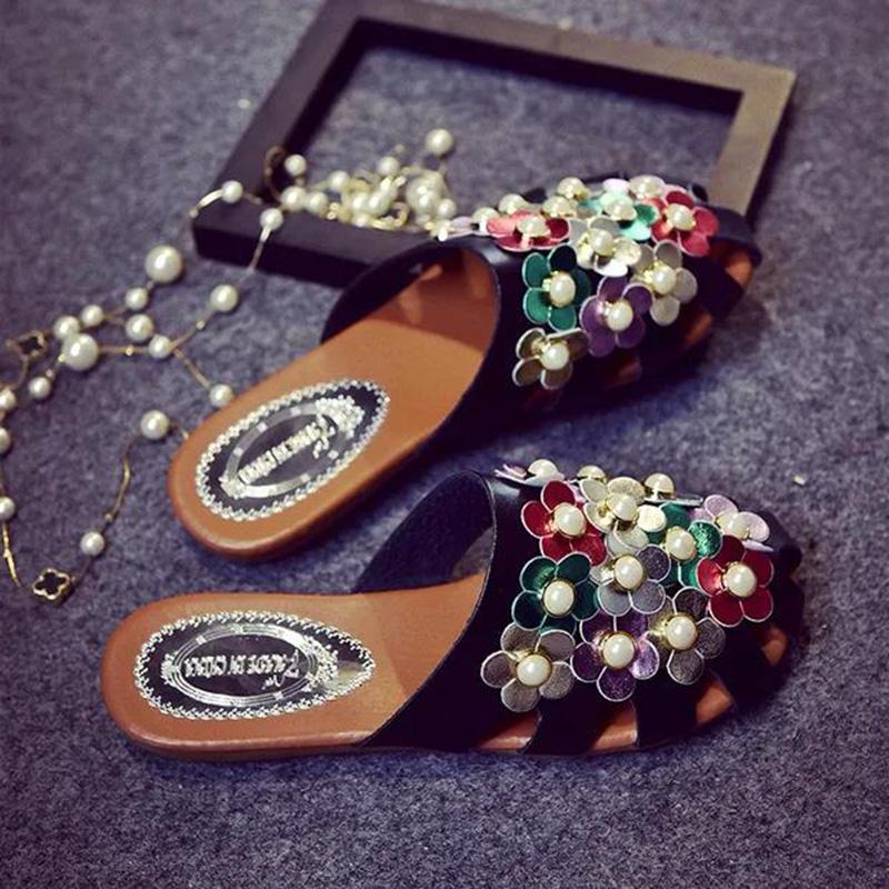 Half Slippers Women's Outer Wear Summer Fashion All-match Net Red Flat-bottomed Lazy Sandals and Slippers