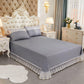 Three-piece Solid-color Lace Bed Sheet Set Single and Double Skinny Naked Sleeping Four Seasons General Increased Thickening Bed Sheet Set