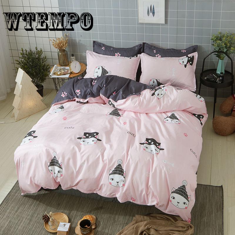 Printing High Quality 4pcs/set Bed Linings Duvet Cover Bed Sheet Pillowcases Cover Set