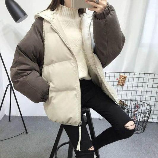 Cotton Clothes Women's Bread Clothes Hooded Mid-length Winter Clothes Loose and Thick Student Quilted Jacket