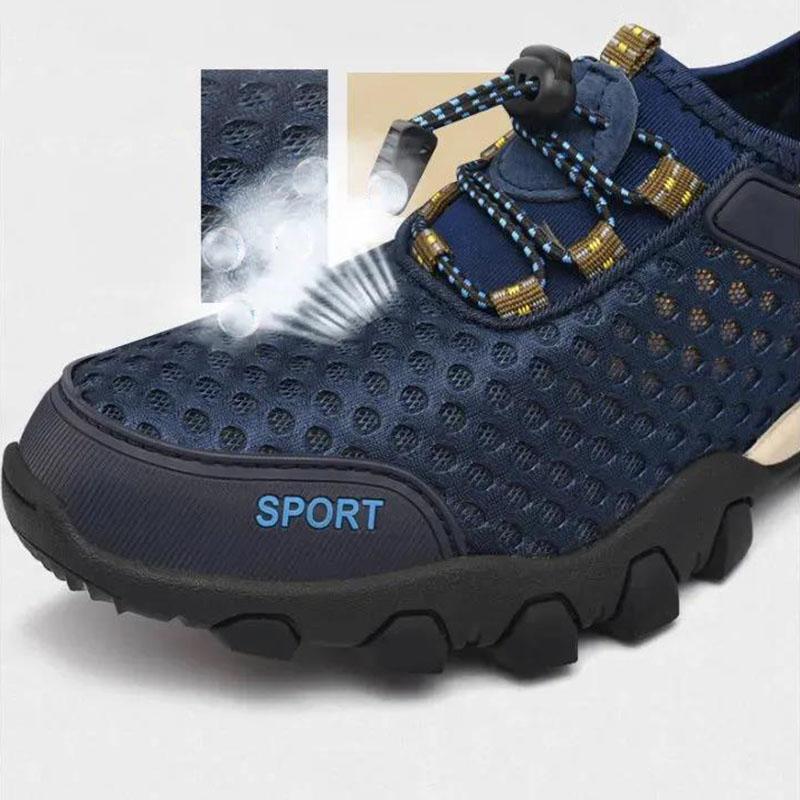 Breathable Outdoor Sports Net Shoes Men's Mesh Casual Summer Hiking Shoes Non-slip Mesh Hiking Men's Shoes